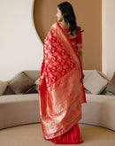 Red Silk Woven Banarasi Saree