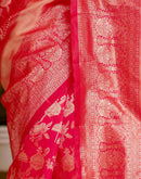 Bright Pink Silk Woven Banarasi Saree