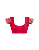 Bright Pink Silk Woven Banarasi Saree