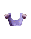 Dark Lavender Silk Woven Banarasi Saree