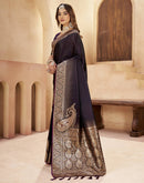 Black Silk Woven Banarasi Saree
