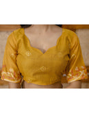 Beige Cotton Woven Saree