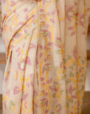 Beige Cotton Woven Saree