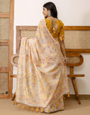 Beige Cotton Woven Saree