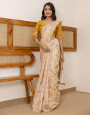 Beige Cotton Woven Saree