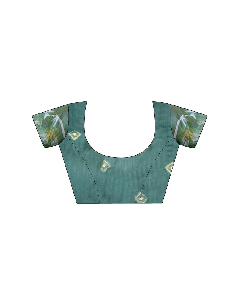 Beige Cotton Woven Saree