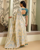 Beige Cotton Woven Saree