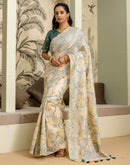 Beige Cotton Woven Saree