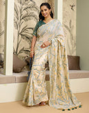 Beige Cotton Woven Saree