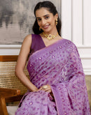Lavender Cotton Woven Saree