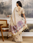 Beige Cotton Woven Saree