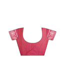 Rose Pink Cotton Woven Saree