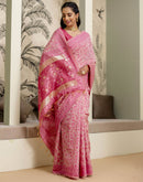 Rose Pink Cotton Woven Saree