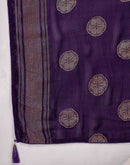 Purple Georgette Foil Printed Saree