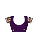 Purple Georgette Foil Printed Saree