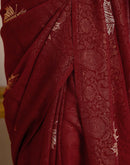 Maroon Georgette Foil Printed Saree