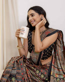 Black Silk Printed Saree