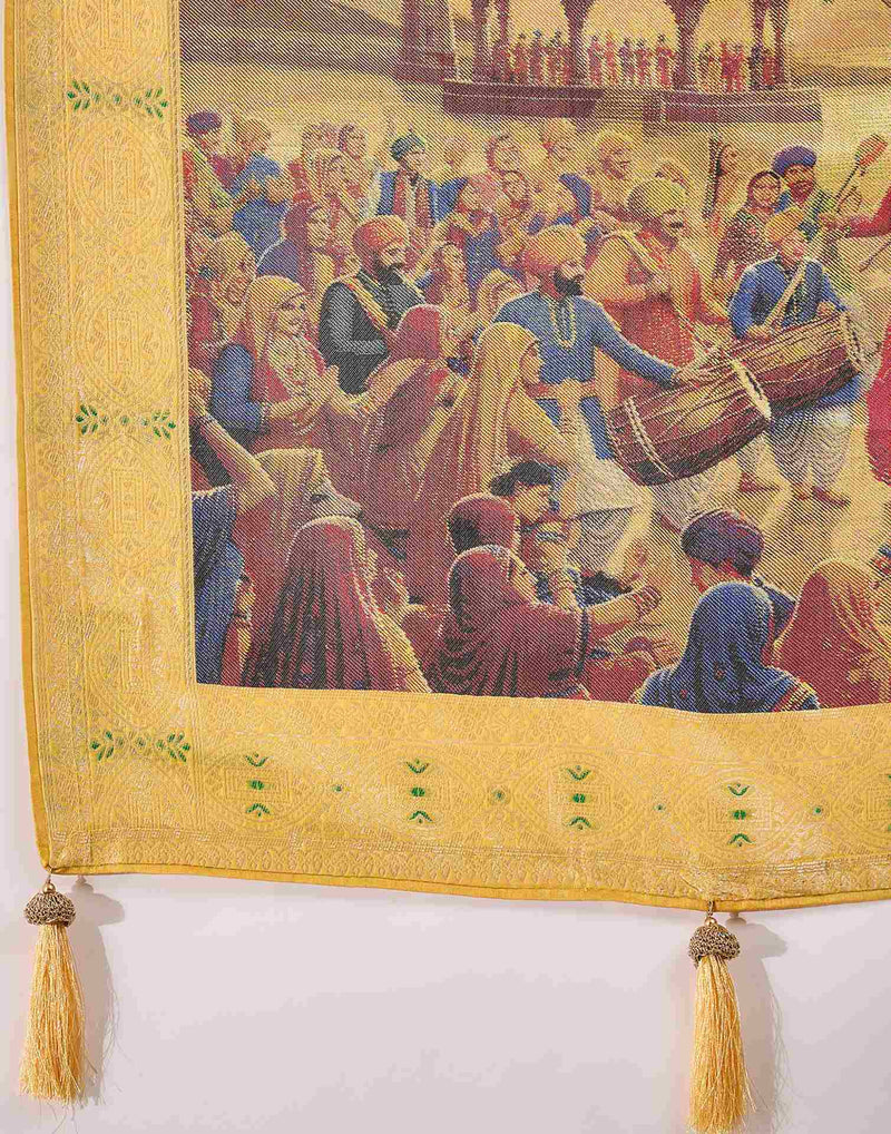 Yellow Chanderi Woven Saree