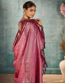 Pink Silk Woven Banarasi Saree