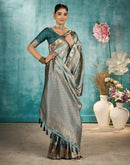 Sea Green Silk Woven Banarasi Saree
