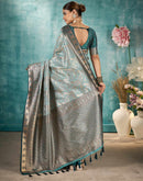 Sea Green Silk Woven Banarasi Saree