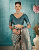 Sea Green Silk Woven Banarasi Saree