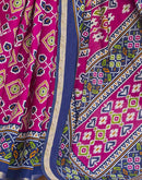 Rani Pink Cotton Printed Patola Saree