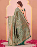 Dark Green Silk Woven Banarasi Saree