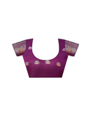 Dark Purple Organza Woven Saree