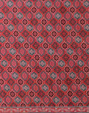 Red Satin Printed Saree