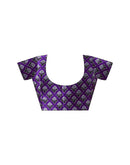 Violet Satin Printed Saree