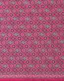 Pink Satin Printed Saree