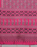 Pink Satin Printed Saree