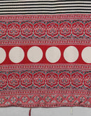 Off White Satin Printed Saree