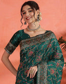 Rama Green Silk Woven Saree