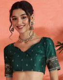 Rama Green Silk Woven Saree