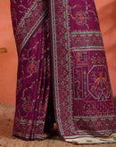 Dark Rani Pink Silk Woven Saree