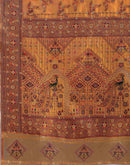 Pastel Orange Silk Woven Saree