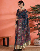 Rama Blue Silk Woven Saree