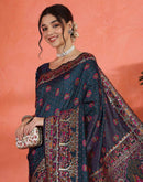 Rama Blue Silk Woven Saree