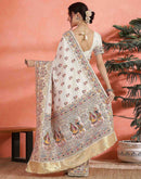 Off White Silk Woven Saree