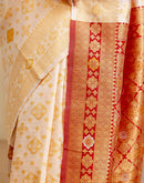 Off White Silk Woven Banarasi Saree