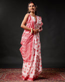 White Silk Woven Durga Puja Saree