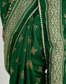 Green Silk Foil Printed Saree