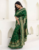 Green Silk Foil Printed Saree