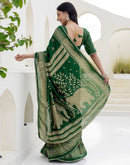 Green Silk Foil Printed Saree