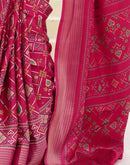 Rani Pink Silk Printed Patola Saree