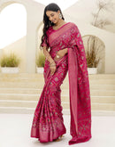 Rani Pink Silk Printed Patola Saree