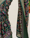 Dark Green Silk Printed Patola Saree