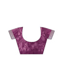 Dark Purple Linen Printed Saree